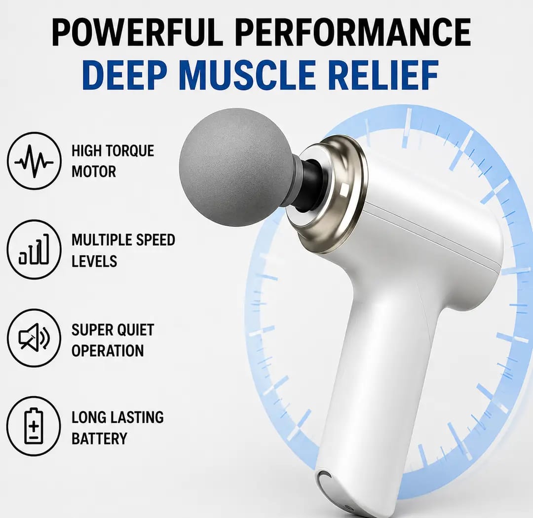 Mini Rechargeable Massage Gun – Portable Deep Tissue Muscle Massager