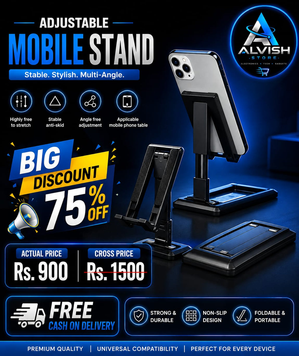 Adjustable Mobile Stand | Foldable & Multi-Angle | Strong Anti-Slip Design | 75% OFF